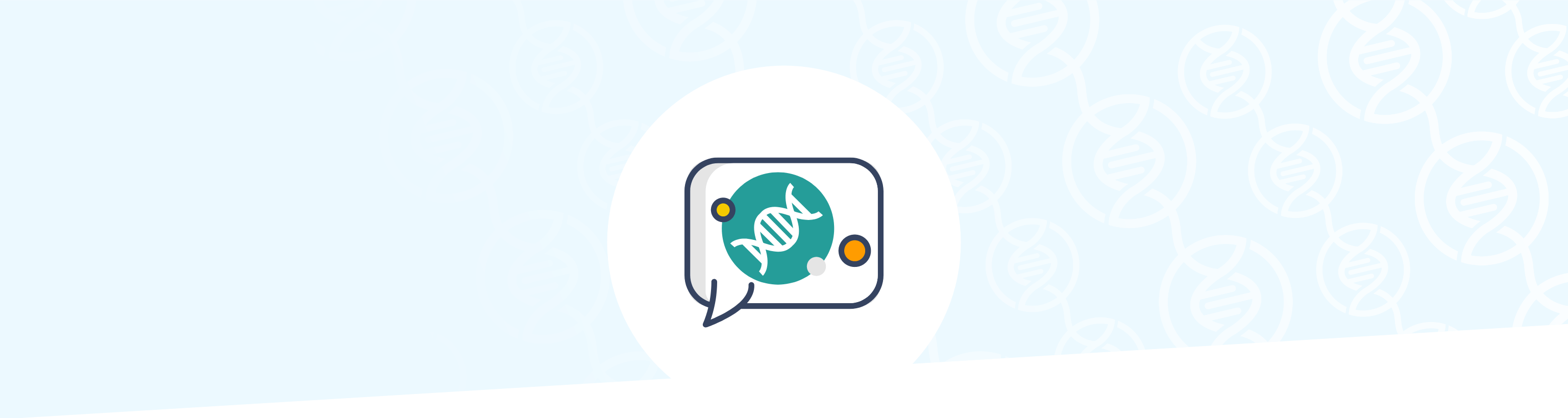 Icon of DNA in speech bubble representing genetic counseling